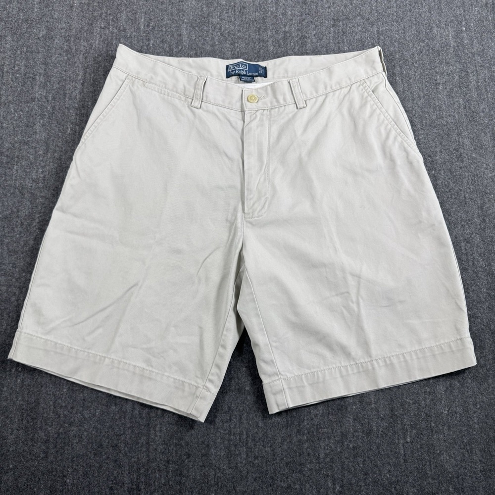 Polo Ralph Lauren Men's Prospect Shorts Size 34 Khaki Beige 100% Cotton Chino
